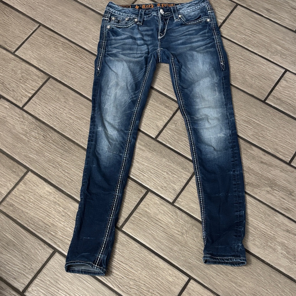 Rock Revival Faded Blue Skinny Jeans